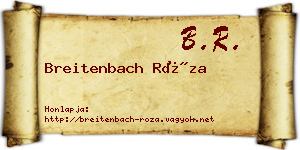 Breitenbach Róza névjegykártya